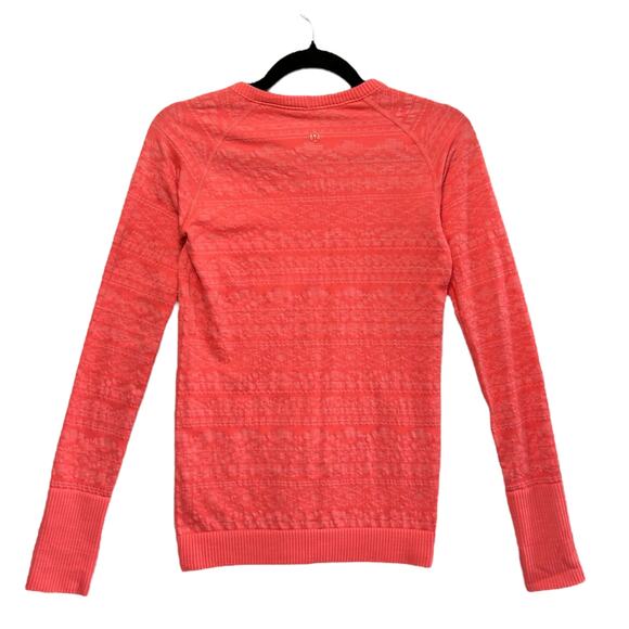 Lululemon Rest Less Pullover Women's Sz 4 Heathered Electric Coral Long Sleeve - Picture 2 of 5